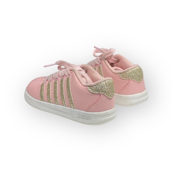 K Swiss ⌘ Gold Glitter Leather Baby Walker Sneakers ⌘ Pastel Pink ⌘ Toddler 6 ⌘ - Picture 6 of 16